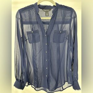 WHBM Navy Blouse